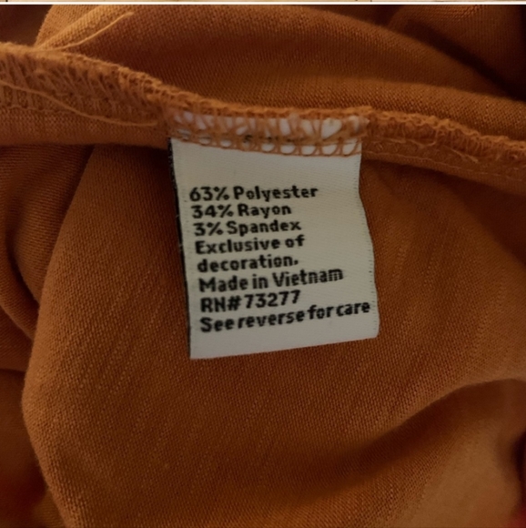 Nine West Orange Ruched Dress small Autumn Gold - Picture 5 of 5